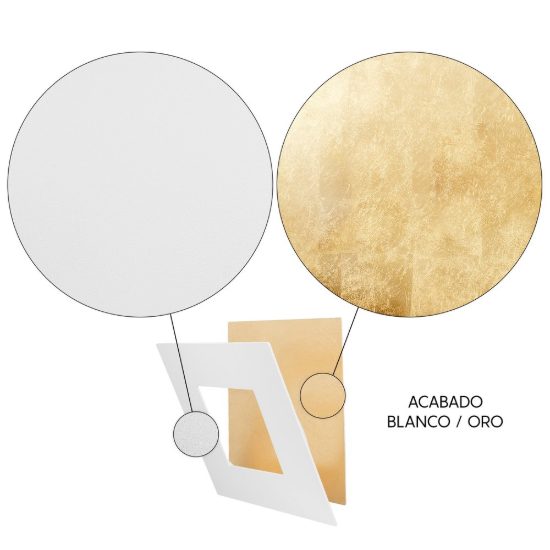 Applique led 18w 3000k 18cm quadrata bianco oro per soggiorno