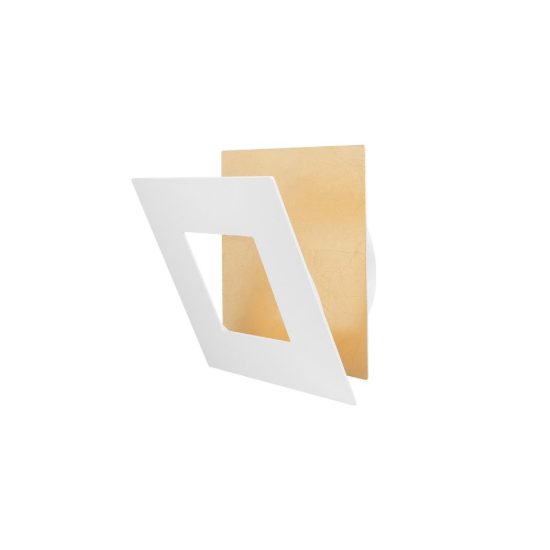 Applique led 18w 3000k 18cm quadrata bianco oro per soggiorno