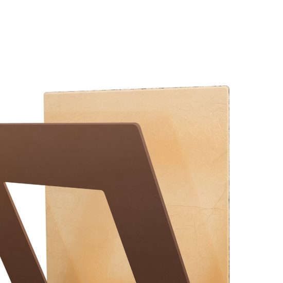 Applique quadrata corten oro per soggiorno led 18w 3000k 18cm