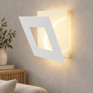 Applique led 24w 3000k 22cm quadrata bianca per soggiorno