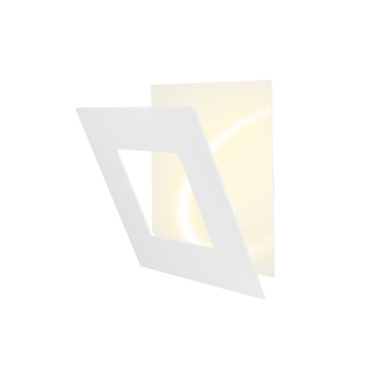 Applique led 24w 3000k 22cm quadrata bianca per soggiorno