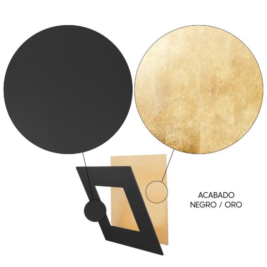 Applique per salotto quadrata nero oro led 24w 3000k 22cm