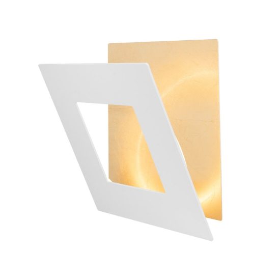 Applique design led 40w 3000k 40cm quadrata bianco oro per soggiorno