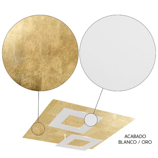 Plafoniera led 48w 3000k 50cm bianco oro design moderna per soggiorno