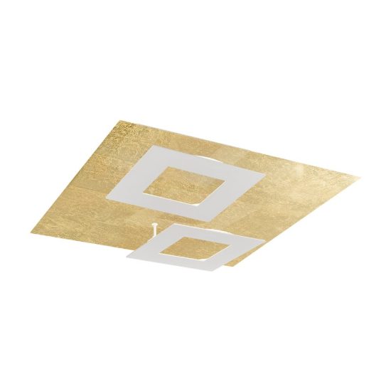 Plafoniera led 48w 3000k 50cm bianco oro design moderna per soggiorno