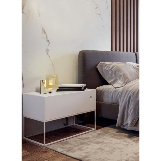 Lampada da comodino per camera da letto marmo nero e oro led 18w 3000k