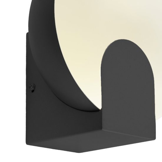 Applique nera design moderna per comodini camera da letto led 6w 3000k 20cm