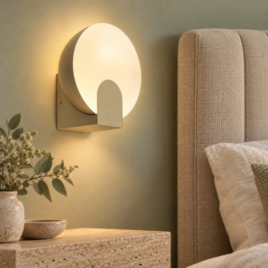 Applique design oro per comodino camera da letto moderna led 6w 3000k 20cm