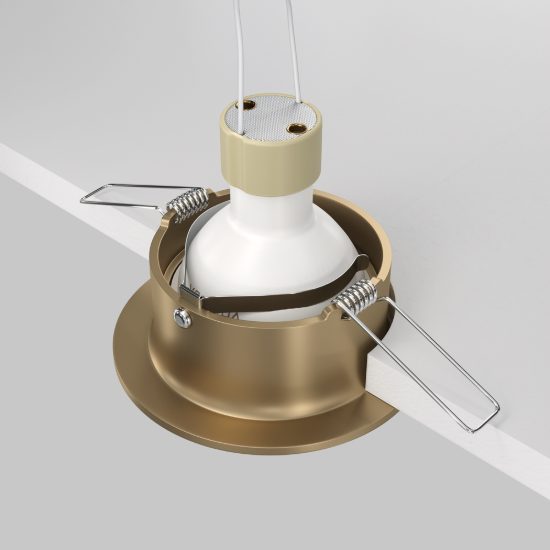 Faretto da incasso gu10 tondo oro opaco maytoni slim