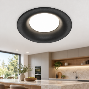 Maytoni faretto per cucina moderno tondo nero da incasso gu10