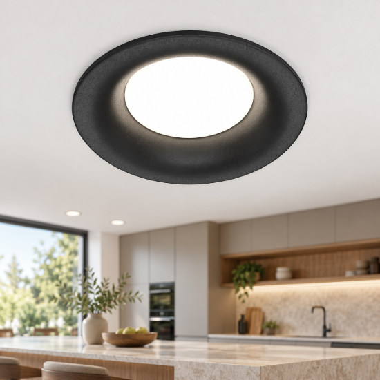 Maytoni faretto per cucina moderno tondo nero da incasso gu10