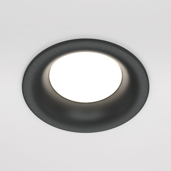 Maytoni faretto per cucina moderno tondo nero da incasso gu10