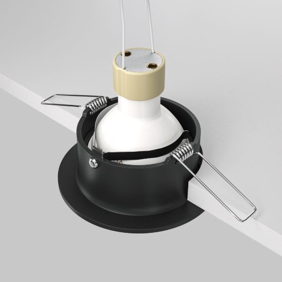 Maytoni faretto per cucina moderno tondo nero da incasso gu10