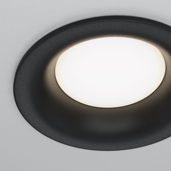 Maytoni faretto per cucina moderno tondo nero da incasso gu10