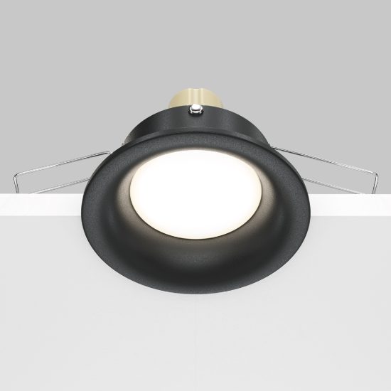 Maytoni faretto per cucina moderno tondo nero da incasso gu10