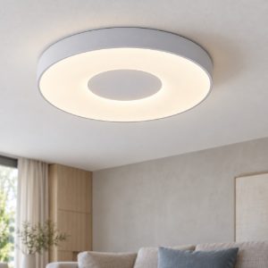 Plafoniera led 80w cct 2700k 5000k 50cm dimmerabile con telecomando tonda bianca
