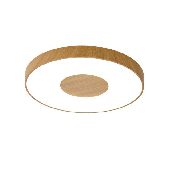 Plafoniera legno led 80w cct 2700k 5000k 50cm dimmerabile con controllo smart