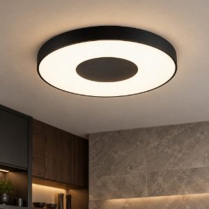 Plafoniera nera led 56w cct 2700k 5000k 38cm dimmerabile con controllo smart