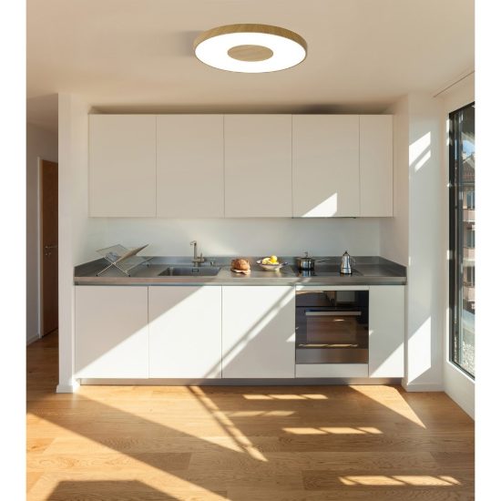 Plafoniera legno led 56w cct 2700k 5000k 38cm dimmerabile con controllo smart