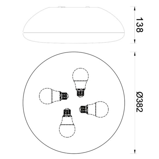 Plafoniera 38cm bianca per cucina moderna