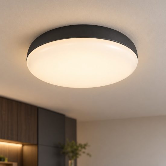 Plafoniera nera 38cm per cucina moderna
