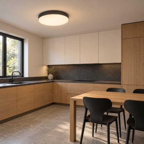 Plafoniera nera 38cm per cucina moderna