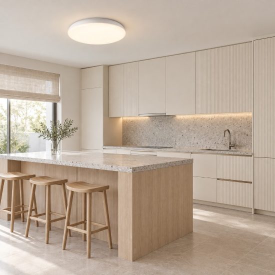 Plafoniera 50cm da soffitto bianca per cucina moderna