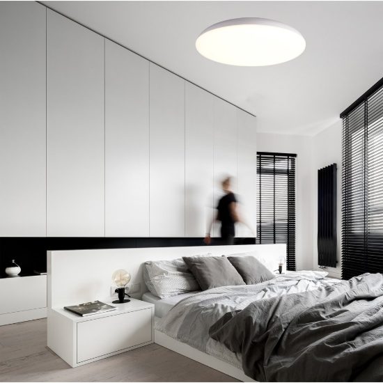 Plafoniera 50cm da soffitto bianca per cucina moderna