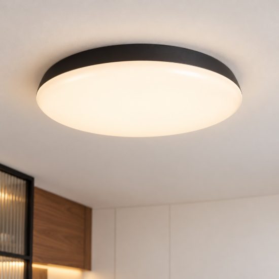 Plafoniera nera 50cm per sala da pranzo moderna