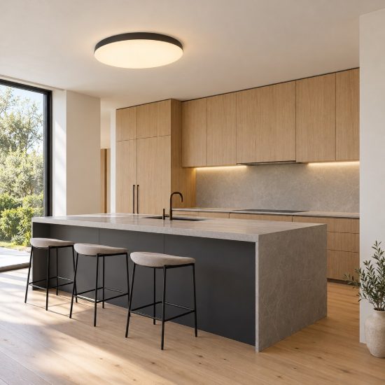 Plafoniera nera 50cm per sala da pranzo moderna