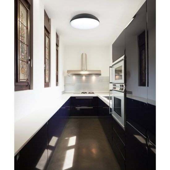 Plafoniera nera 50cm per sala da pranzo moderna