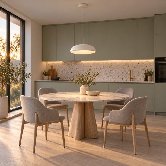 Lampadario a sospensione 4 luci bianco per sala da pranzo moderna