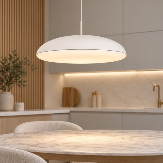 Lampadario a sospensione 6 luci bianco per cucina moderna