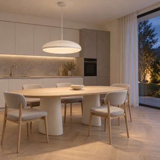 Lampadario a sospensione 6 luci bianco per cucina moderna