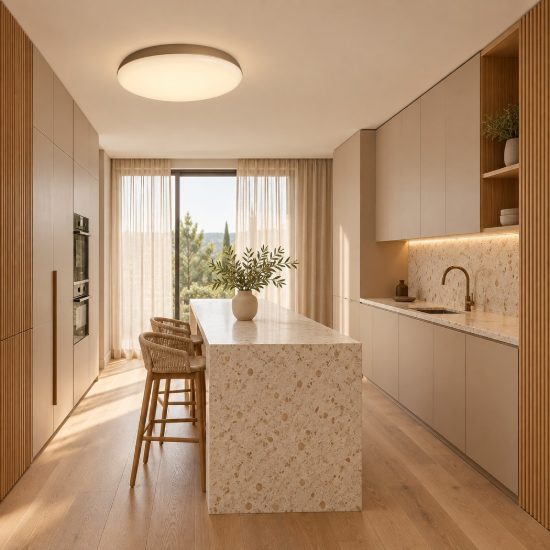 Plafoniera oro 50cm per cucina moderna