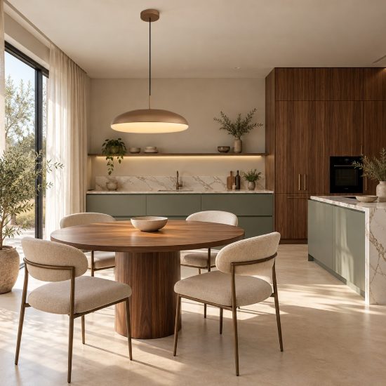 Lampadario a sospensione oro per cucina moderna 6 luci