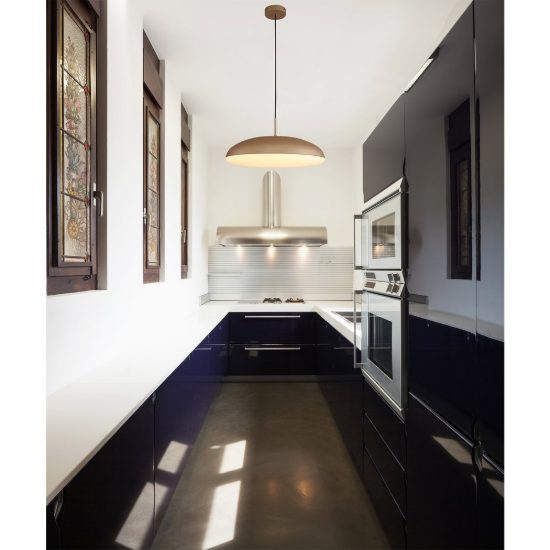 Lampadario a sospensione oro per cucina moderna 6 luci