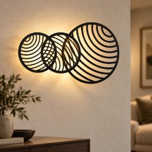 Applique da parete design moderna decorativa nera led 40w 3000k 69cm