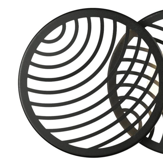 Applique da parete design moderna decorativa nera led 40w 3000k 69cm