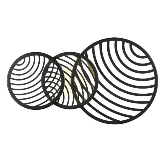 Applique da parete design moderna decorativa nera led 40w 3000k 69cm