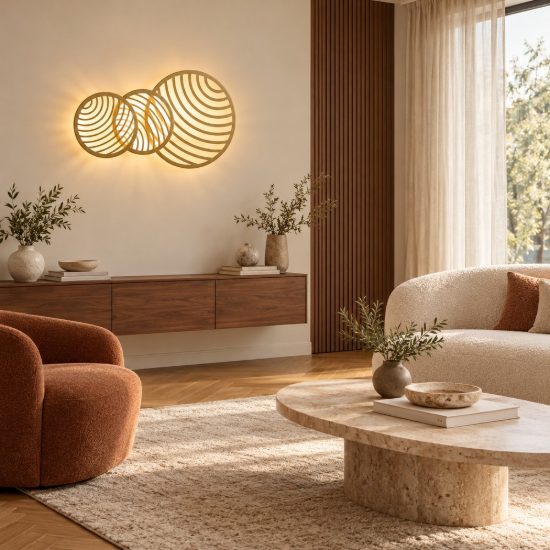 Applique da parete moderna design per soggiorno oro led 40w 3000k 69cm
