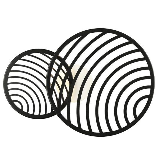 Applique decorativa design moderna nera led 30w 3000k 56cm