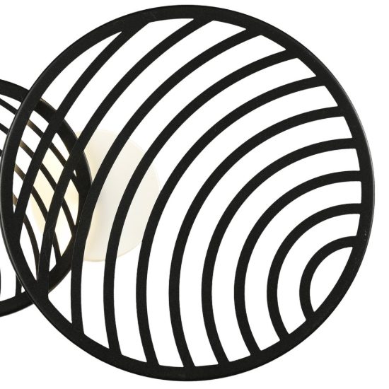 Applique decorativa design moderna nera led 30w 3000k 56cm
