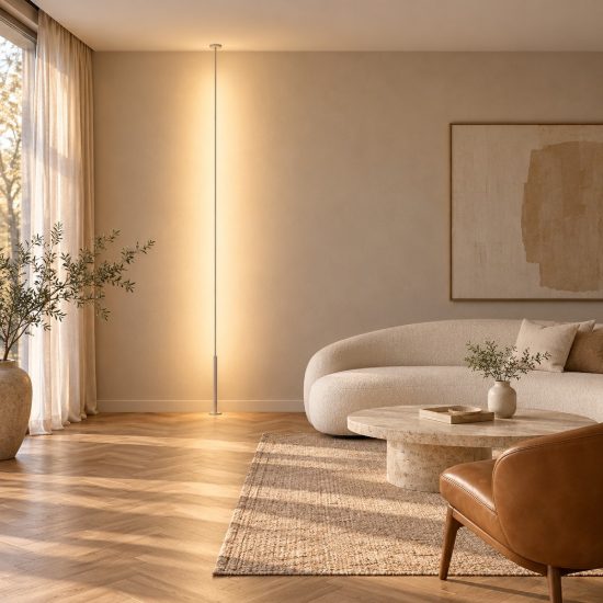 Piantana a sospensione dal soffitto led 40w 3000k dimmerabile bianca per soggiorno