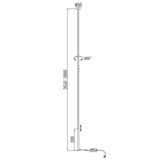 Piantana sospesa dal soffitto per salotto nera led 40w 3000k dimmerabile