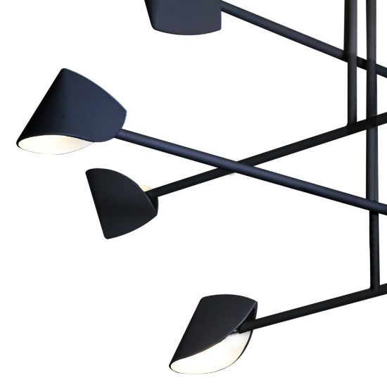 Lampadario per salone nero a sospensione led 61.5w 3000k design moderno