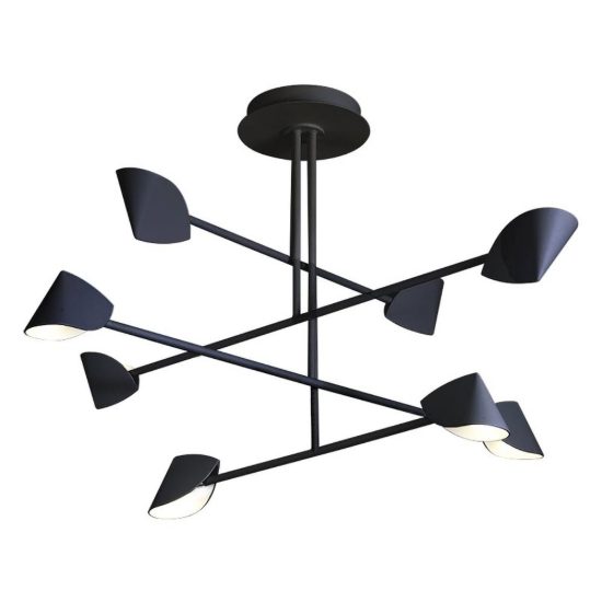 Lampadario per salone nero a sospensione led 61.5w 3000k design moderno