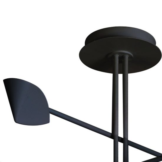 Lampadario per salone nero a sospensione led 61.5w 3000k design moderno