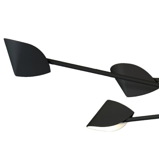 Plafoniera nera led 44.5w 3000k 115cm design moderna per soggiorno