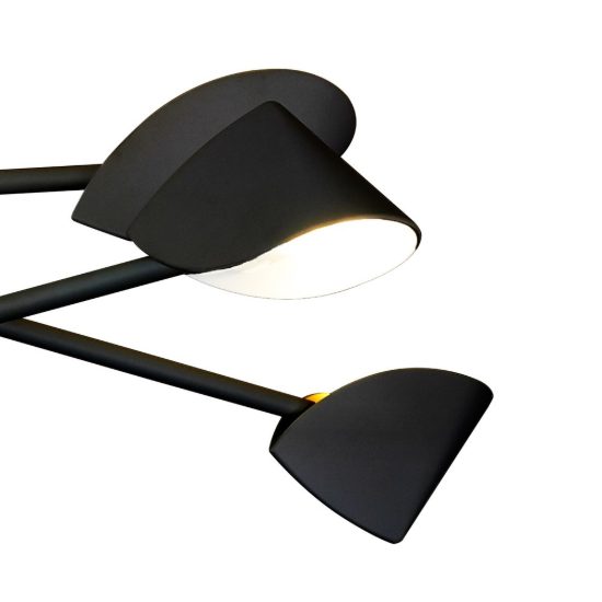 Plafoniera nera led 45w 3000k 90cm design moderna per camera da letto